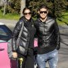 Le joueur de foot James Rodriguez est allé voir sa femme Daniela Ospina à son match de volley, en compagnie de leur fille Salomé à Madrid, le 25 janvier 2015