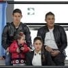 Le joueur de football James Rodriguez est allé voir sa compagne Daniela Ospina à son match de volley-ball, en compagnie de leur fille Salomé à Madrid, le 25 janvier 2015
