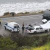 Photo de l'accident de voiture dans lequel était impliqué Bruce Jenner à Malibu le 7 février 2015. L'accident implique quatre voitures et a fait un mort et plusieurs blessés.