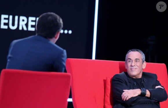 Exclusif - L'animateur Thierry Ardisson sur le tournage de l'émission Le Divan de Marc-Olivier Fogiel, à Paris. Emission enregistrée le samedi 31 janvier 2015 et diffusée le mardi 10 février 2015 sur France 3.