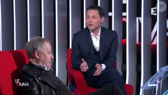 Fabrice Luchini et Marc-Olivier Fogiel, dans Le Divan sur France 3 (émission diffusée le mardi 3 février 2015).