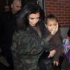 Kim Kardashian et sa fille North West se rendent au Skylight Clarkson Square pour assister au défilé YEEZY SEASON 1 (adidas Originals x Kanye West). New York, le 12 février 2015.