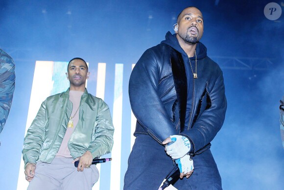 Big Sean et Kanye West lors du concert Roc City Classic au Madison Square Park. New York, le 12 février 2015.