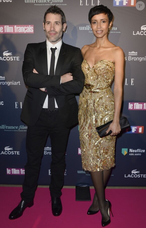 Sonia Rolland et son compagnon Jalil Lespert - Cérémonie des 22èmes Trophées du Film Français 2015 au Palais Brongniart à Paris, le 12 février 2015.