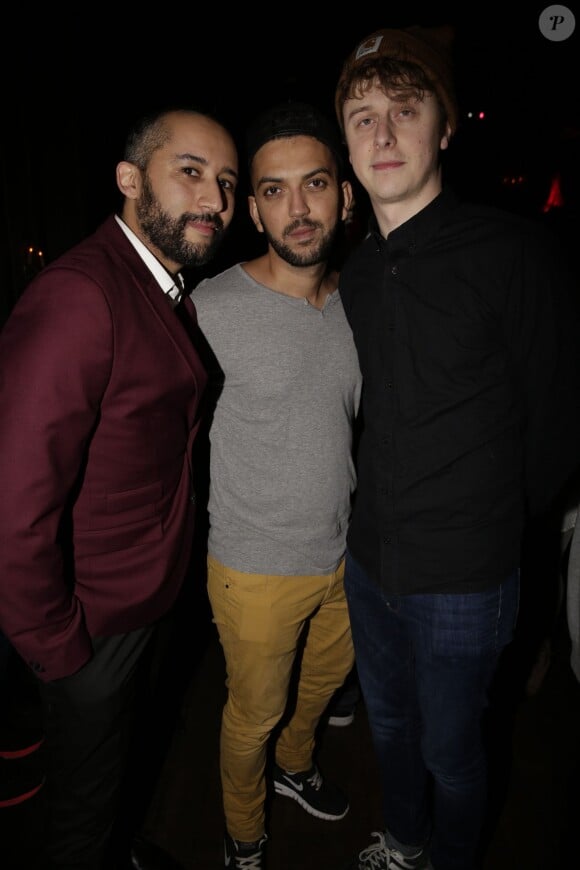 Tarik Seddak, Jhon Rachid et Norman Thavaud à la soirée "Loft By" au Comedy Club à Paris le 6 février 2015.
