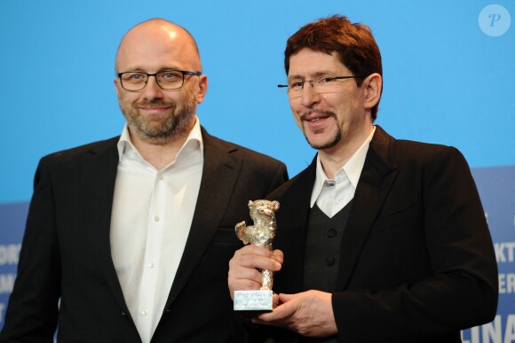 Sergey Mikhalchuk et Evgeniy Privin au palmarès de la Berlinale, le 14 février 2015.