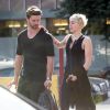 Semi-Exclusif - Miley Cyrus et son compagnon Patrick Schwarzenegger sont repérés à la sortie du restaurant "Taco Hugo" à Studio city le 22 janvier 2015  