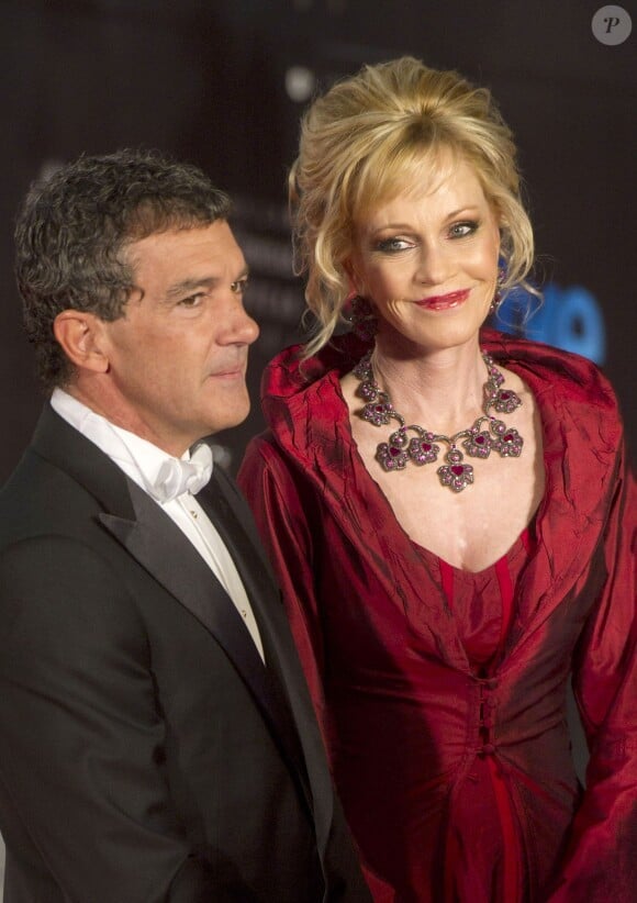 Antonio Banderas et Melanie Griffith aux Goya Awards à Madrid, le 19 février 2012.