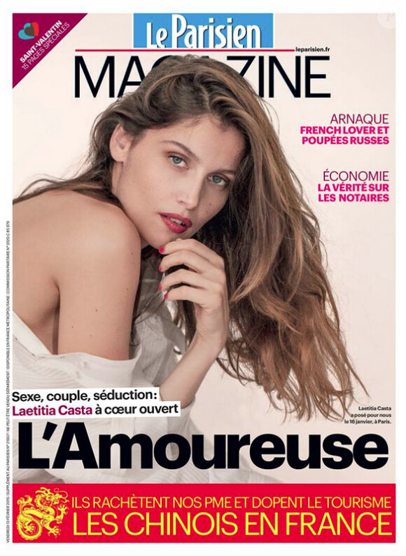 Laetitia Casta en couverture du magazine du Parisien week-end du 13 février