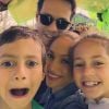 Jennifer Lopez et son ex-mari Marc Antonhy ainsi que leurs jumeaux Max et Emme fêtent tous ensemble le 7ème anniversaire des enfants, le 22 février 2015