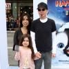 Billy Bob Thornton et sa compagne Connie Angland et leur fille Bella lors de l'avant première du film Happy Feet Two à Hollywood, le 13 novembre 2011 