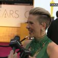 Scarlett Johansson accompagné de son fiancé Romain Dauriac aux Oscars 2015.