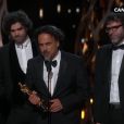 Alejandro Inarritu et ses scénaristes primés pour Birdman et l'Oscar du meilleur scénario original