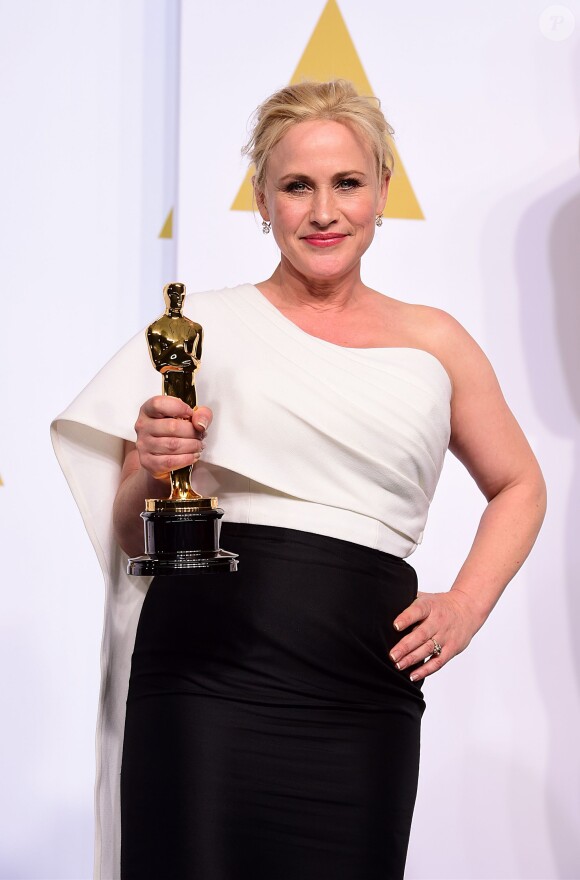 Patricia Arquette en press room lors des 87e Oscars, le 22 février 2015.