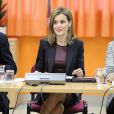 La reine Letizia d'Espagne à une  réunion du conseil du Patronage royal sur le handicap, dont elle est la présidente d'honneur au centre de formation de la ONCE, le 25 février 2015 