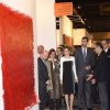 Le roi Felipe VI et la reine Letizia d'Espagne inauguraient la 34e édition du Salon international d'art conptemporain de Madrid, ARCOmadrid, le 26 février 2015.