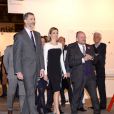 Le roi Felipe VI et la reine Letizia d'Espagne inauguraient la 34e édition du Salon international d'art conptemporain de Madrid, ARCOmadrid, le 26 février 2015.