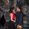 Idina Menzel et John Travolta lors de la 87e cérémonie des Oscars, le 22 février 2015 à Los Angeles