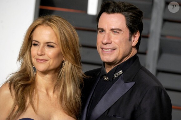 Kelly Preston et John Travolta à la soirée "Vanity Fair Oscar Party" à Hollywood. Le 22 février 2015.