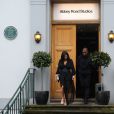 Kim Kardashian et Kanye West quittent les studios Abbey Road à Londres. Le 26 février 2015.