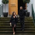 Kim Kardashian et Kanye West quittent les studios Abbey Road à Londres. Le 26 février 2015.
