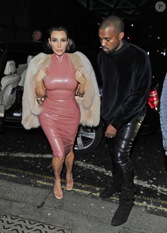 Kim Kardashian et Kanye West à Londres, le 26 février 2015.