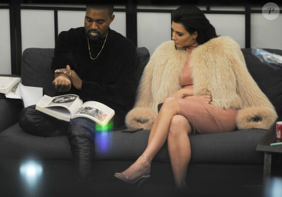 Kanye West et Kim Kardashian au salon Sang Bleu à Londres. Le 26 février 2015.