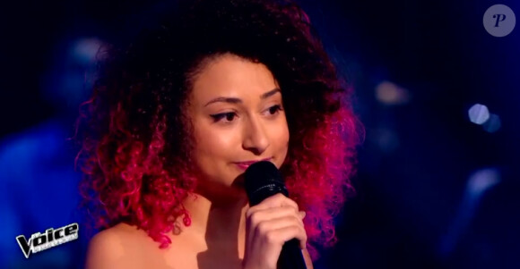 Dalia est sauvée par Florent dans The Voice 4, sur TF1, le samedi 28 février 2015