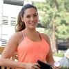 Kelly Brook quitte la salle de sport Equinox à Los Angeles, le jeudi 26 février 2015.