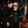 Baptiste Giabiconi et Karl Lagerfeld - Soirée "Giabiconistyle.com opening" au Vip Room à Paris le 28 février 2015