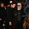 Baptiste Giabiconi et Karl Lagerfeld - Soirée "Giabiconistyle.com opening" au Vip Room à Paris le 28 février 2015