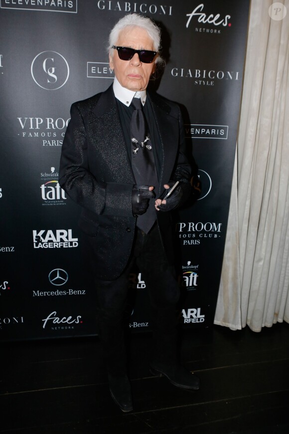 Karl Lagerfeld - Soirée "Giabiconistyle.com opening" au Vip Room à Paris le 28 février 2015