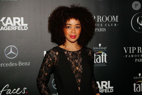 Aurélie Konaté (Star Academy 2 et Camping Paradis) - Soirée "Giabiconistyle.com opening" au Vip Room à Paris le 28 février 2015