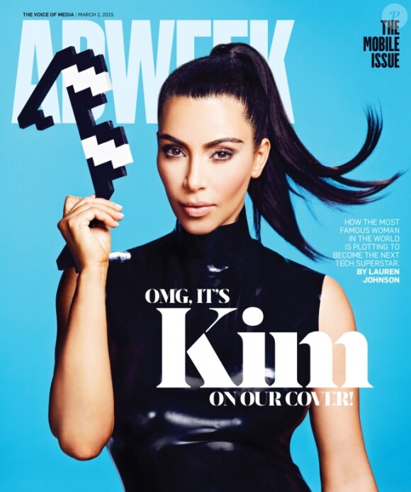 Kim Kardashian en couverture du nouveau numéro du magazine Adweek. Mars 2015.