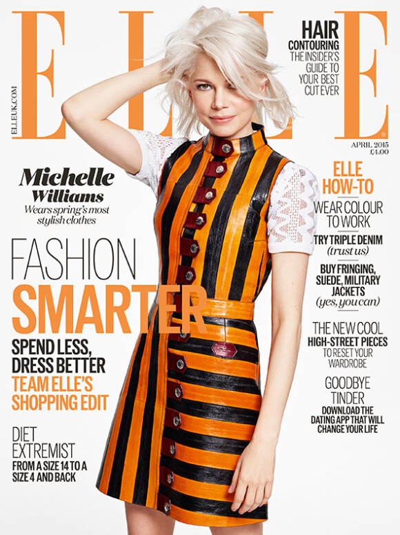 Michelle Williams en couverture du magazine Elle édition Britannique - avril 2015