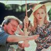 Alan Parker et Madonna sur le tournage du film Evita en 1996.