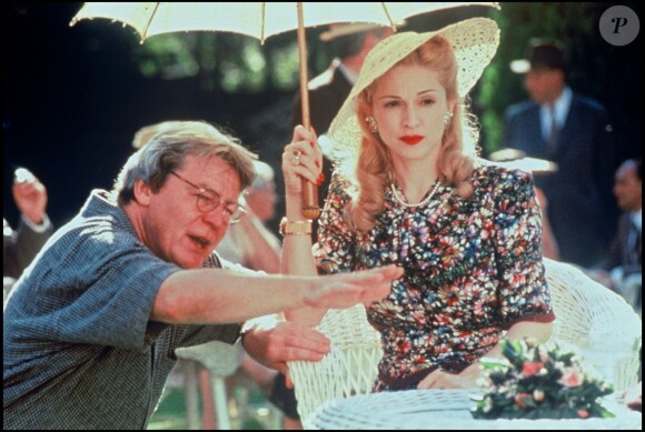 Alan Parker et Madonna sur le tournage du film Evita en 1996.