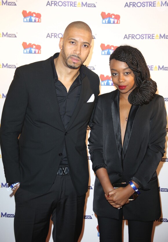DJ Lord Issa et Fatou N'Diaye assistent au lancement du label AfrostreamVOD chez TF1 à Boulogne-Billancourt, le 4 mars 2015.