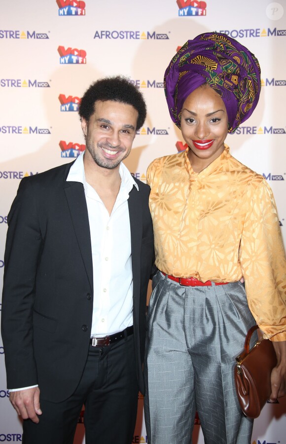 Alex Martin et Catia Mota Da Cruz assistent au lancement du label AfrostreamVOD chez TF1 à Boulogne-Billancourt, le 4 mars 2015.