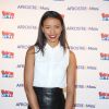 Flora Coquerel (Miss France 2014) assiste au lancement du label AfrostreamVOD chez TF1 à Boulogne-Billancourt, le 4 mars 2015.