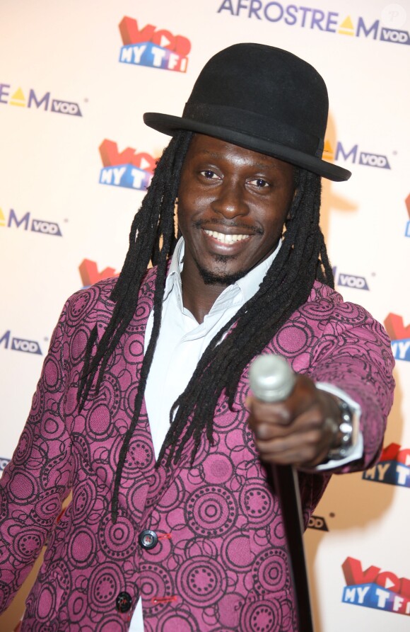 Faada Freddy au lancement du label AfrostreamVOD chez TF1 à Boulogne-Billancourt, le 4 mars 2015.