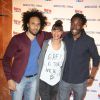 Yassine Azzouz, Alicia Fall et Noom Diawara au lancement du label AfrostreamVOD chez TF1 à Boulogne-Billancourt, le 4 mars 2015.