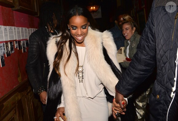 Kelly Rowland arrive au Comptoir Général pour la soirée Eleven Paris. Paris, le 5 mars 2015.