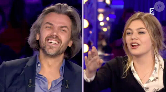Louane face à Aymeric Caron, a révélé ses mauvaises notes en philosophie et a passé un vrai conseil de classe dans On n'est pas couché sur France 2, le 8 mars 2015.