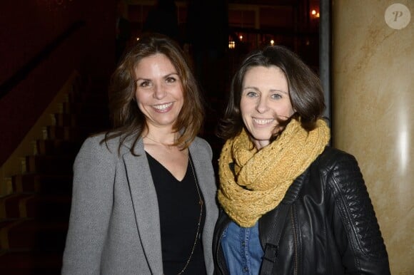 Nathalie Gustine et Valérie Fignon au Théâtre des Variétés à Paris, pour la pièce Piège à Matignon, le 7 mars 2015.