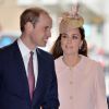Kate Middleton, enceinte, et le prince William, duc et duchesse de Cambridge, assistaient au service organisé à l'abbaye de Westminster pour le Commonwealth Day, le 9 mars 2015 à Londres.