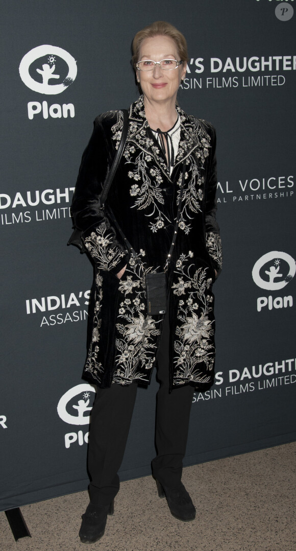 Meryl Streep lors de la présentation du documentaire India's Daughter à New York le 9 mars 2015