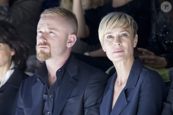 Robin Wright et son fiancé Ben Foster - People au défilé "Giorgio Armani Privé" Haute Couture collection Printemps-Eté 2015 lors de la Fashion Week à Paris, le 27 janvier 2015.