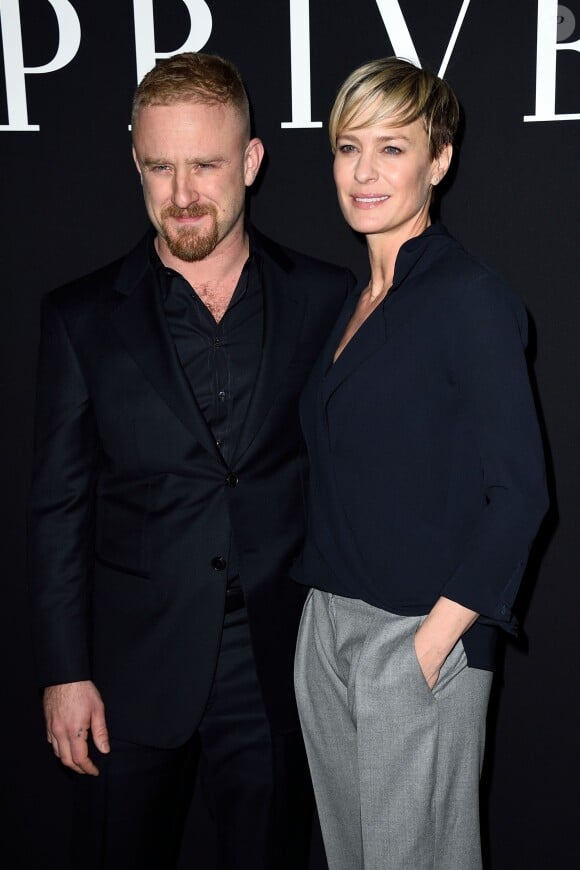 Ben Foster et Robin Wright au Palais de Tokyo à Paris, le 27 janvier 2015.