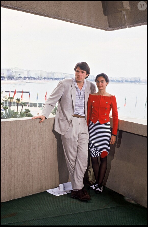 Lambert Wilson et Inès Sastre lors du Festival de Cannes 1988